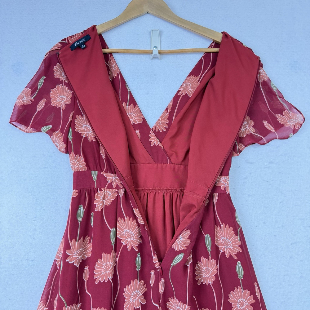 Madewell Tulip Sleeves Maxi Dress in Tall Sunflower Size 0 Red Boho - Picture 6 of 11